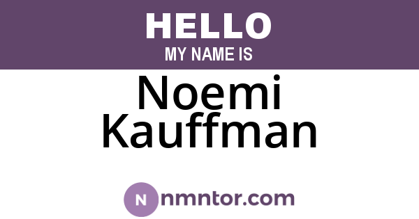 Noemi Kauffman