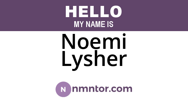 Noemi Lysher