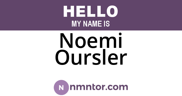 Noemi Oursler