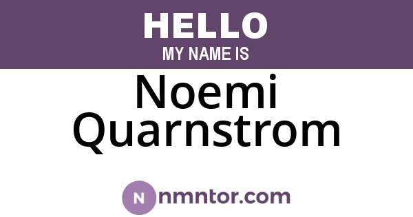 Noemi Quarnstrom