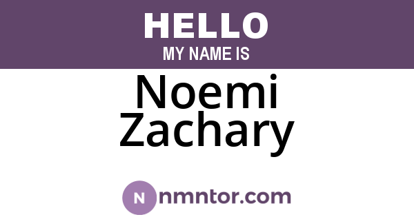Noemi Zachary