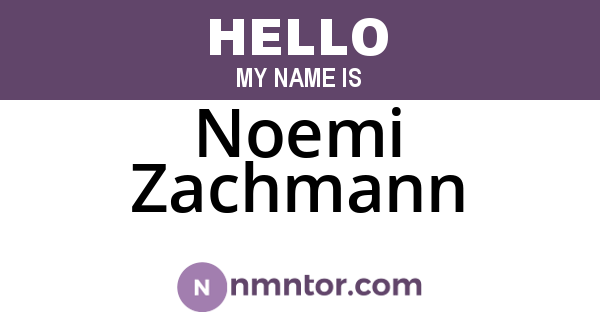 Noemi Zachmann