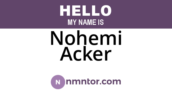 Nohemi Acker