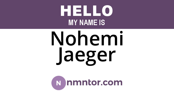 Nohemi Jaeger