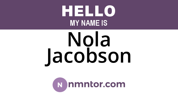 Nola Jacobson