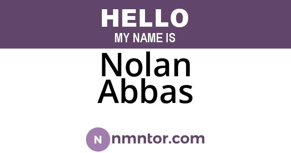 Nolan Abbas