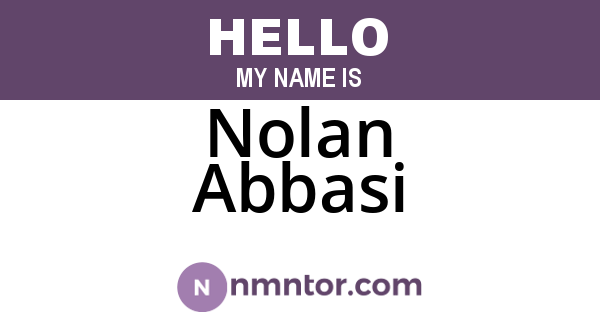 Nolan Abbasi