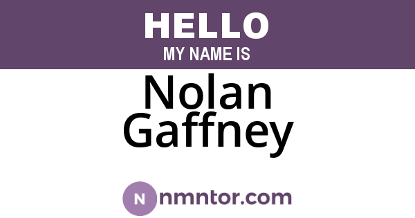 Nolan Gaffney