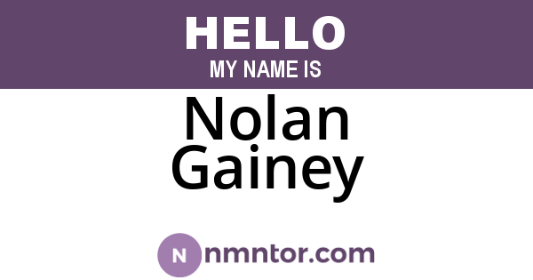 Nolan Gainey