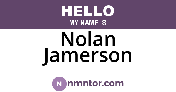 Nolan Jamerson