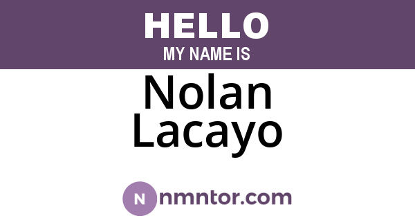 Nolan Lacayo