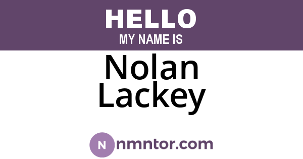 Nolan Lackey