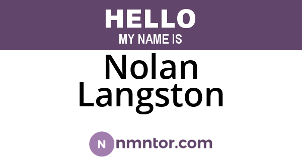 Nolan Langston