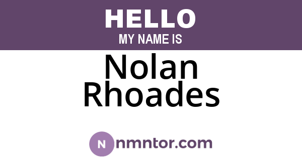 Nolan Rhoades