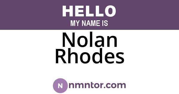 Nolan Rhodes