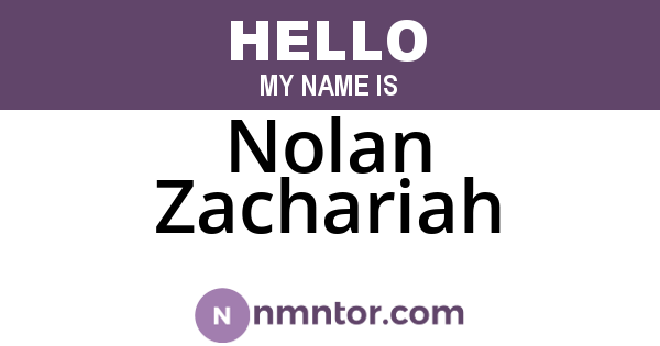 Nolan Zachariah