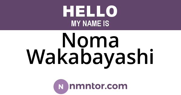 Noma Wakabayashi