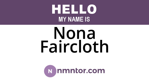 Nona Faircloth