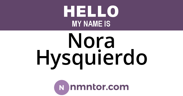 Nora Hysquierdo
