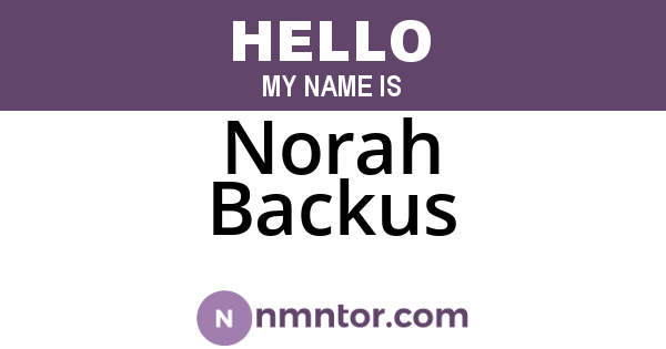 Norah Backus