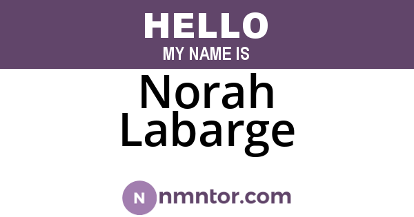 Norah Labarge
