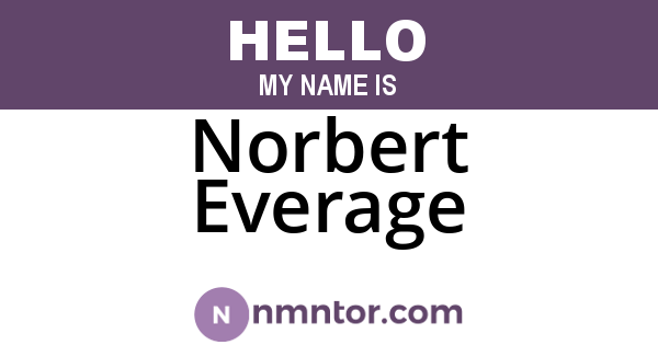 Norbert Everage