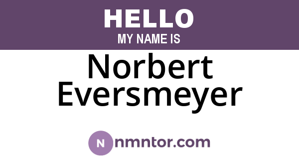 Norbert Eversmeyer