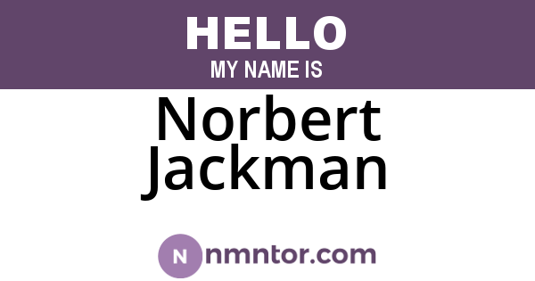 Norbert Jackman