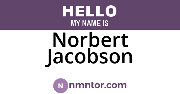 Norbert Jacobson