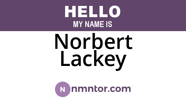 Norbert Lackey