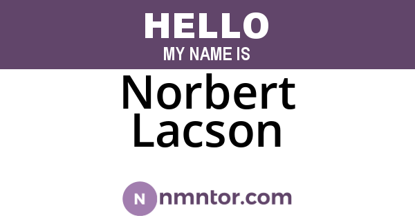 Norbert Lacson