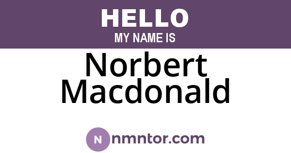 Norbert Macdonald