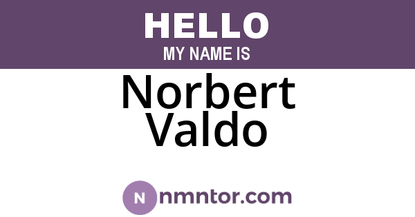 Norbert Valdo
