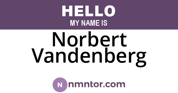 Norbert Vandenberg