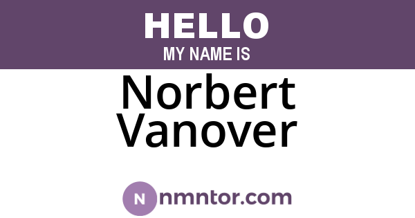 Norbert Vanover