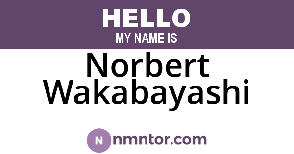 Norbert Wakabayashi
