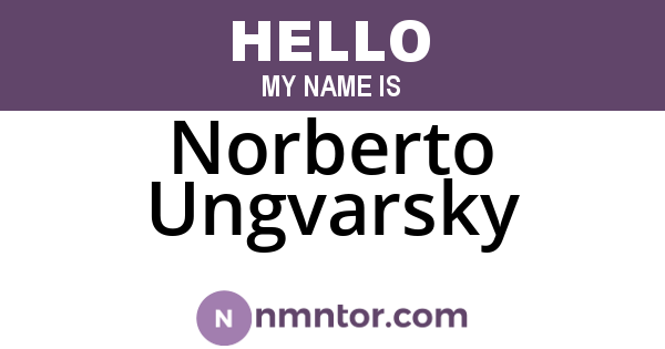 Norberto Ungvarsky