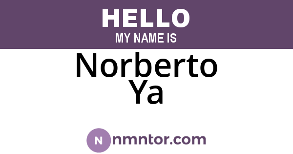 Norberto Ya