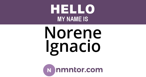 Norene Ignacio