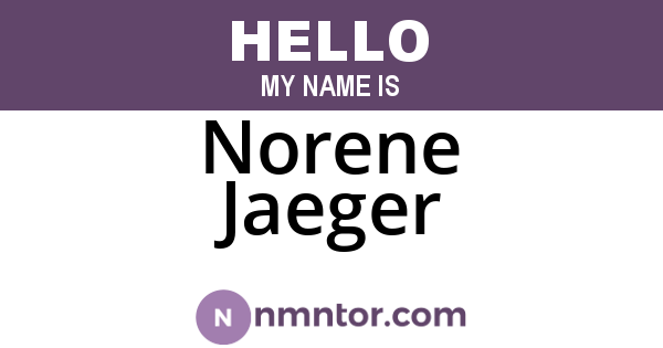 Norene Jaeger