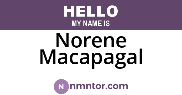 Norene Macapagal