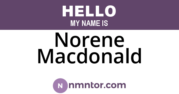 Norene Macdonald