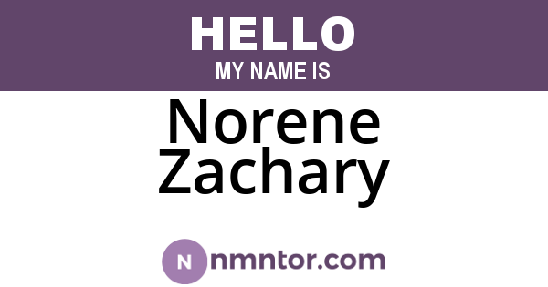 Norene Zachary