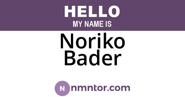 Noriko Bader