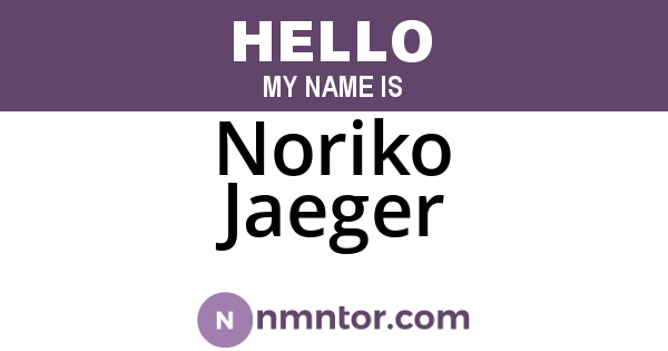 Noriko Jaeger