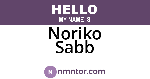Noriko Sabb
