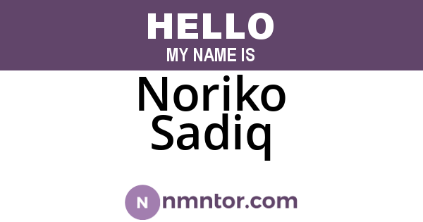 Noriko Sadiq