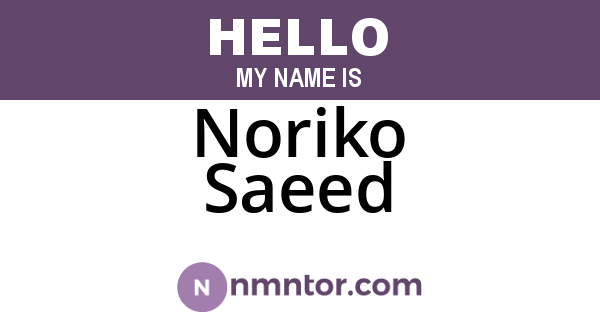 Noriko Saeed