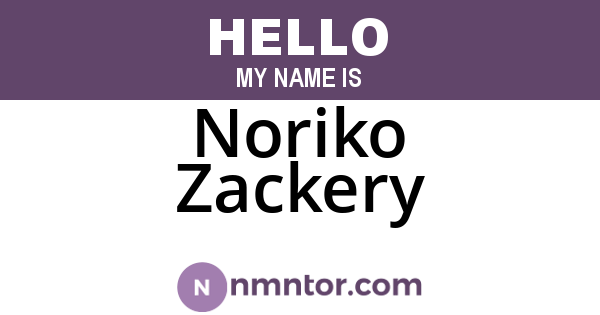 Noriko Zackery