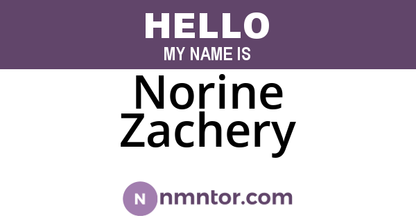 Norine Zachery